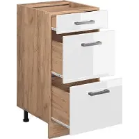 Vicco R-Line Keukenonderkast – 40 cm met laden, zonder werkblad Wit Hoogglans