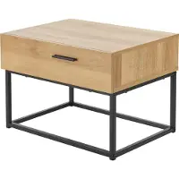 En.casa Nachtkastje Lavangen met lade 39x55x40 cm eiken en zwart