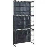 En.casa Schoenenrek Sel 80x32x60 cm set van 3 voor 27 paar schoenen zwart []