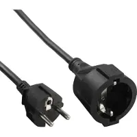 InLine CEE 7/7 (recht) - CEE 7/3 (recht) stroom verlengkabel | 3x 1,50mm | zwart | 3 meter