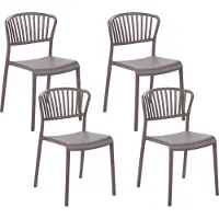 Beliani GELA - Tuinstoel set van 4 - Beige - Polypropyleen