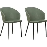 Beliani MASON - Eetkamerstoel set van 2 - Donkergroen - Polyester