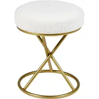 Beliani PRESHO - Hocker - Gebroken wit - Bouclé
