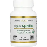 California Gold Nutrition , Organic Spirulina with Phycocyanin, and Chlorophyll, 60 Tablets (500 mg per Tablet)