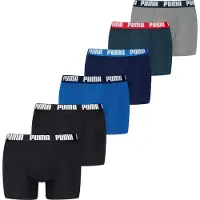 Puma everyday Boxershorts 6-pack blauw-zwart