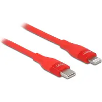DeLOCK Data and charging cable USB Type-C to Lightning for iPhone, iPad and iPod red 1 m MFi