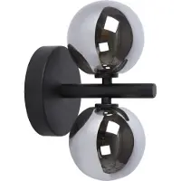 Lucide Wandlamp Tycho, dimbaar, zwart, Woon-/ Eetkamer, Glas, Modern, wandlamp
