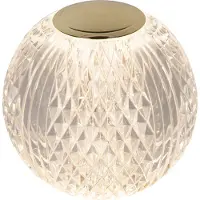 Lucide CINTRA - Oplaadbare Tafellamp - Accu/Batterij - Ø 11 cm - LED Dimb. - 1x2W 3000K - Transparant