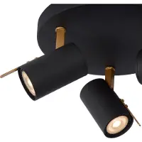 Lucide Opbouwspot Grony - Zwart - 23cm - 3xgu10