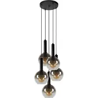 Lucide MARIUS - Hanglamp - Ø 55 cm - 5xE27 - Zwart