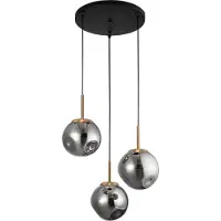 Nova Luce Hanglamp Spada 3-lichts grijs met goud