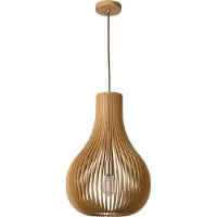 Lucide BODO - Hanglamp - Ø 38 cm - 1xE27 - Lichte houtlook - Japandi
