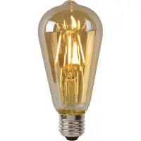 Lucide ST64 - Filament lamp - Ø 6,4 cm - LED Dimbaar - E27 - 1x5W 2700K - Amber