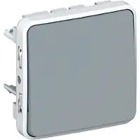Legrand Plexo55 Modulaire wipschakelaar kruis vochtbestendig grijs 069521, Knoppen + Schakelaars, Grijs