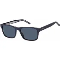 Tommy Hilfiger Tommy Hiliger blauwe lens zwarte zonnebril