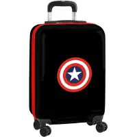 Safta Koffer handbagage, Captain America, zwart, 20 inch, 34,5 x 55 x 20 cm