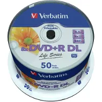 Verbatim Verbatism DVD+R Double Layer Inkjet Printable 8x Life Series, 50pcs