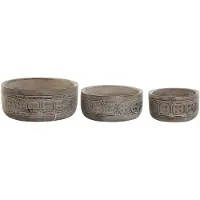 Sublime Market Connect Middenstuk DKD Home Decor Wit Natuurlijk Indiaas 30,5 x 30,5 x 12,7 cm (3 Onderdelen)