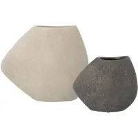 Alexandra House Living Set van 2 Vazen Wit Grijs Keramisch