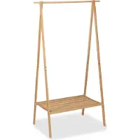 Sans marque kledingrek bamboe - inklapbaar - 170x100x56,5 cm - met kledingstang