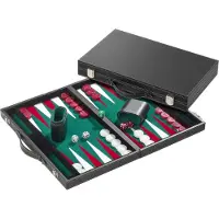 Philos Backgammon Koffer - Standaard Groen Groot