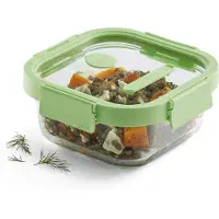 Lékué Vershouddoos Glas 800 ml - Vierkant - Green