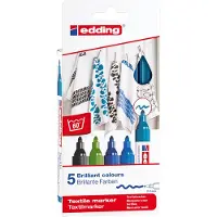Edding 4500 textile pen set - 5 stuks - cool