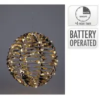 Lumineo Kerstbal met led verlichting | goud | 25cm