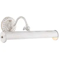 Maytoni Schilderij verlichting Renoir in wit, 2 x E14 25 W Renoir, dimbaar, wit / opaal, Woon-/ Eetkamer, metaal, Antiek, Wandlamp