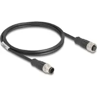 DeLOCK 80803 M12 Netwerkkabel, patchkabel CAT 5e S/FTP 1.00 m Zwart Afgeschermd (dubbel) 1 stuk(s)