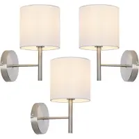 Lux.pro Wandlamp set van 3 Winsford 27x21 cm E14 zilverkleurig en wit