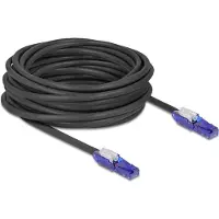 DeLOCK RJ45 Network Cable Cat.6 UTP with 180° angled plugs black 10 m