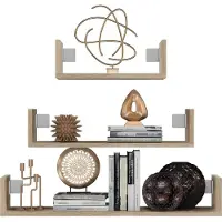 Topeshop Rekken, Set van 3 x MOBI 3P hangplank 80x20xH14 Sonoma