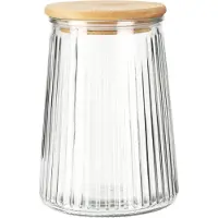 Koopman - Glazen Voorraadpot - 950 ml - Bamboe Deksel - Lucht- en Vochtbestendig