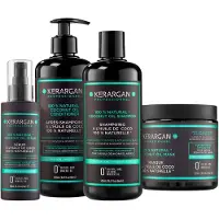 Kerargan - Hydraterende Set Shampoo, Conditioner, Masker & Serum met Kokosolie 1600 ml