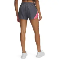 Under Armour UA Fly By 3'' Shorts-GRY Dames Sportbroek - Castlerock - Super Roze - Reflecterend