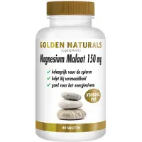 Golden naturals 2x Magnesium Malaat 150 Mg 180 Tabletten