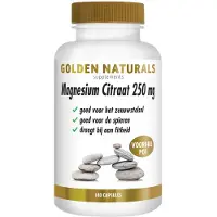 Golden naturals 2x Magnesium Citraat 250mg 180 Vegacapsules