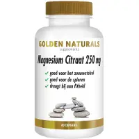 Golden naturals 2x Magnesium Citraat 250mg 60 Vegacapsules