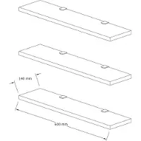 Hannah Home Set van 3 wandplanken Binck | spaanplaat bruin 60x1x14 cm wandplanken en -haken | NADUVI