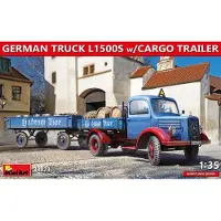 Mini art DUITSE vrachtwagen L1500S met cargotrailer