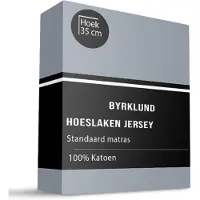 Byrklund Hoeslaken Katoen - Jersey Stretch - Blauw 90 x 220 cm
