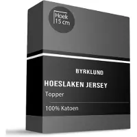 Byrklund Topper Hoeslaken Katoen - Jersey Stretch - Antraciet 90 x 220