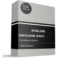 Byrklund Hoeslaken Katoen - Jersey Stretch - Lichtgrijs 90 x 200 cm