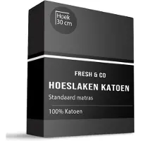 Fresh & Co Hoeslaken Verkoelend - Katoen - Zwart 160 x 200 cm