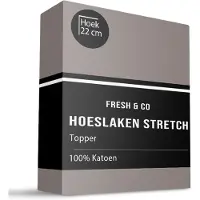 Fresh & Co Topper Hoeslaken - Katoen Jersey Stretch - Taupe 160 x