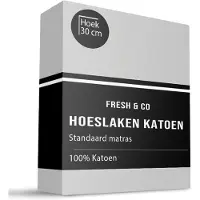 Fresh & Co Hoeslaken Verkoelend - Katoen - Lichtgrijs 90 x 200 cm