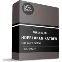 Fresh & Co Hoeslaken Verkoelend - Katoen - Antraciet 160 x 200 cm