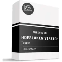 Fresh & Co Topper Hoeslaken - Katoen Jersey Stretch - Wit 180 x 200