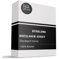 Byrklund Hoeslaken Katoen - Jersey Stretch - Wit 180 x 220 cm